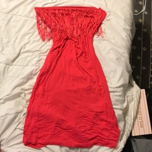 Off the shoulder summer dress.